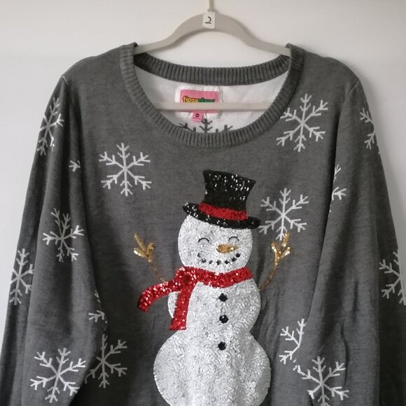 Tipsy Elves Gray Snowman Sweater - Picture 2 of 6